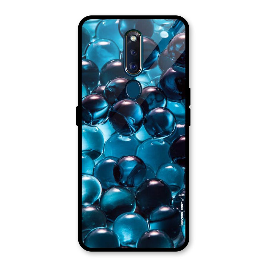 Blue Abstract Balls Glass Back Case for Oppo F11 Pro