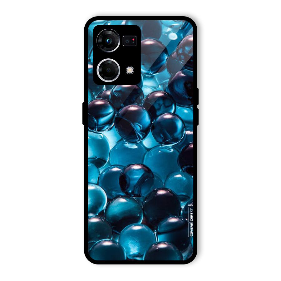 Blue Abstract Balls Glass Back Case for Oppo F21 Pro 4G