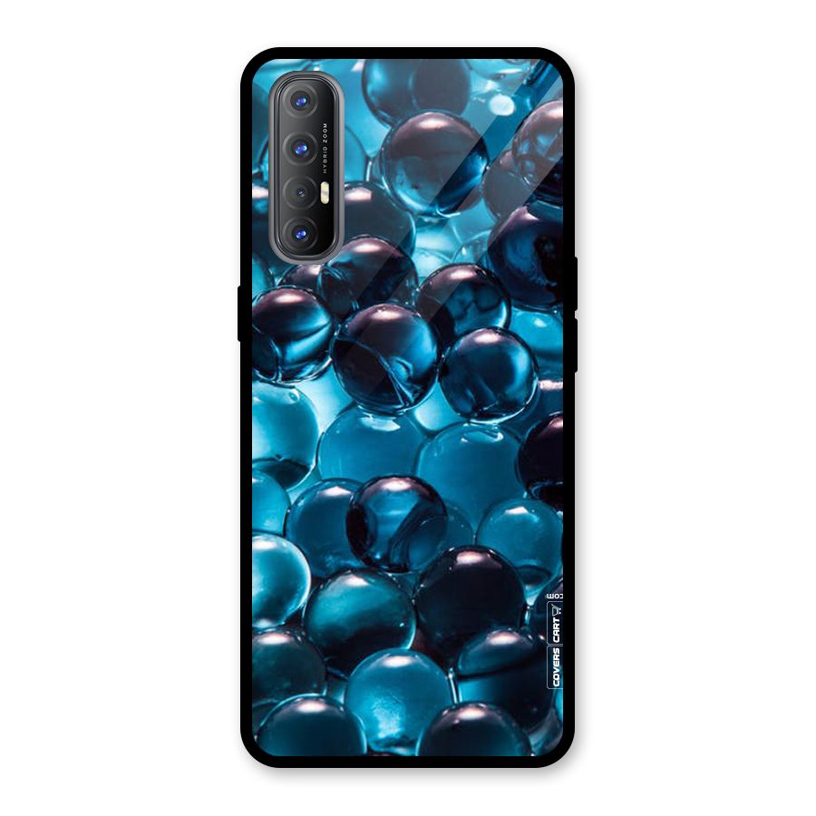 Blue Abstract Balls Glass Back Case for Oppo Reno3 Pro