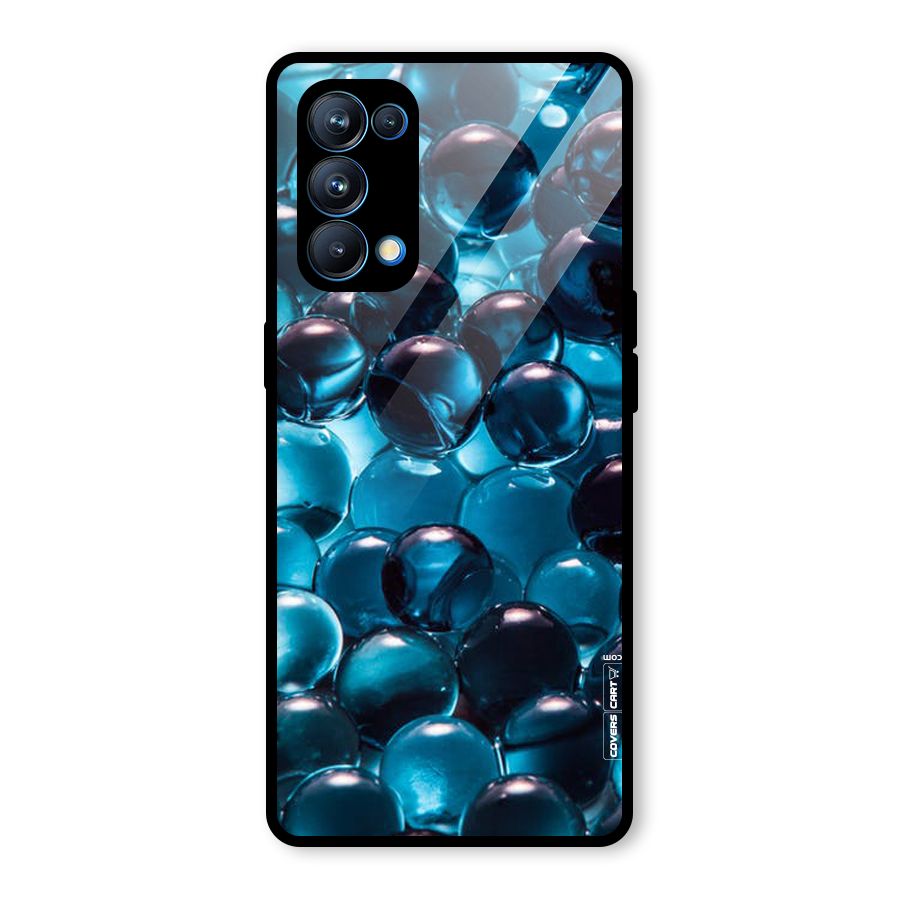 Blue Abstract Balls Glass Back Case for Oppo Reno5 Pro 5G