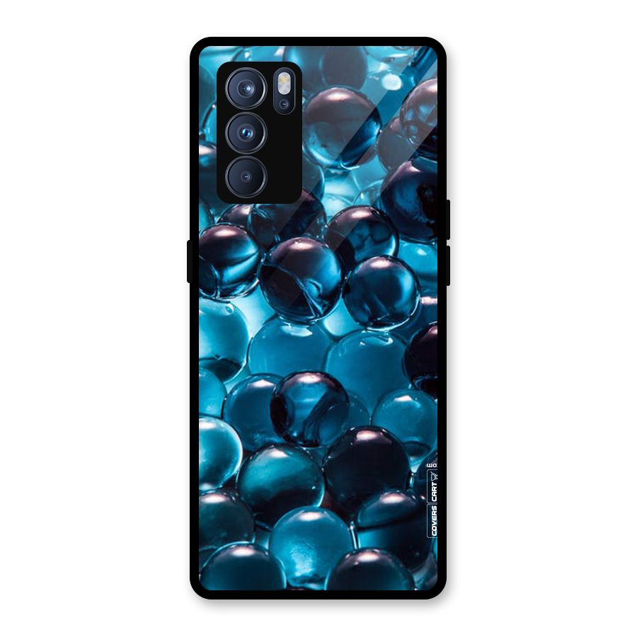 Blue Abstract Balls Glass Back Case for Oppo Reno6 Pro 5G