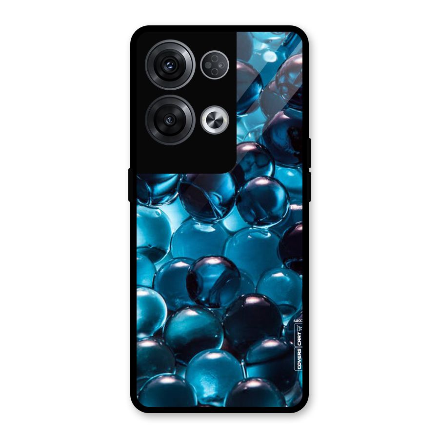Blue Abstract Balls Glass Back Case for Oppo Reno8 Pro 5G