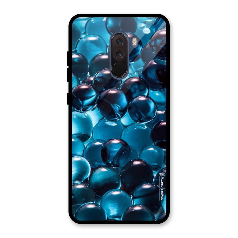 Blue Abstract Balls Glass Back Case for Poco F1