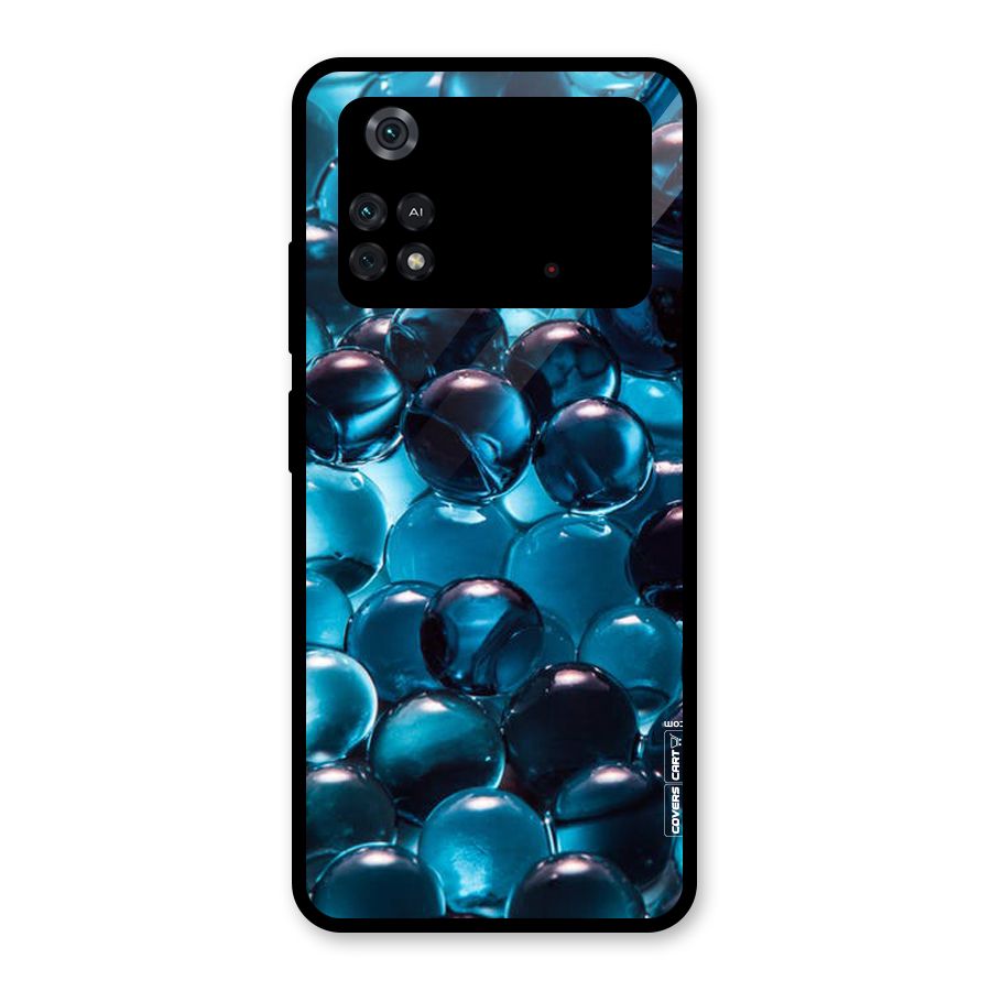 Blue Abstract Balls Glass Back Case for Poco M4 Pro 4G