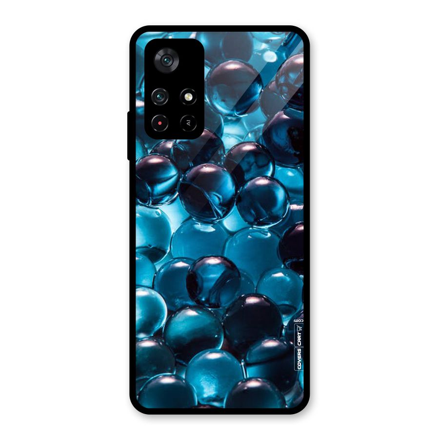 Blue Abstract Balls Glass Back Case for Poco M4 Pro 5G