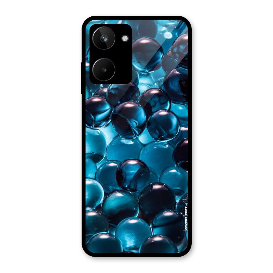 Blue Abstract Balls Glass Back Case for Realme 10