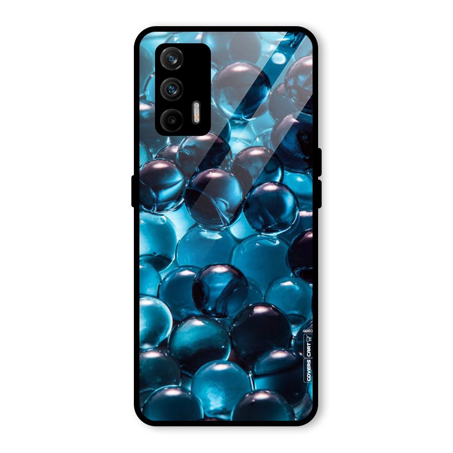 Blue Abstract Balls Glass Back Case for Realme GT 5G