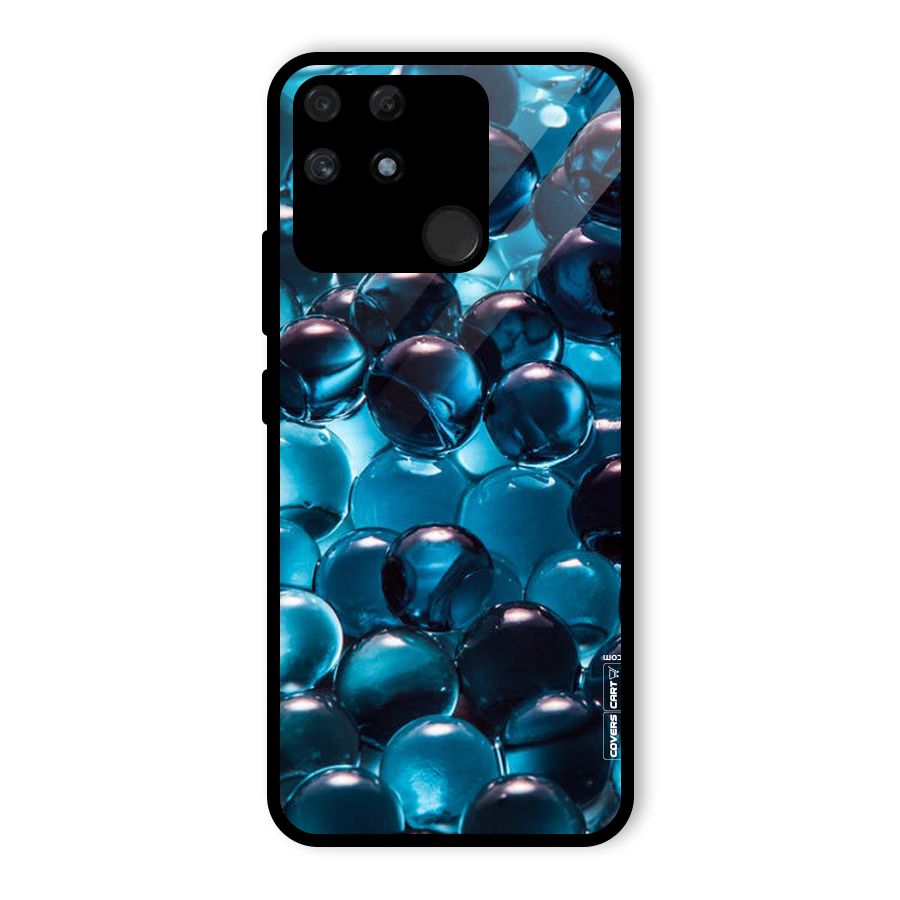 Blue Abstract Balls Glass Back Case for Realme Narzo 50A