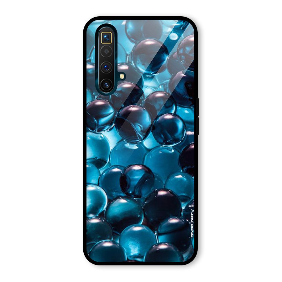 Blue Abstract Balls Glass Back Case for Realme X3