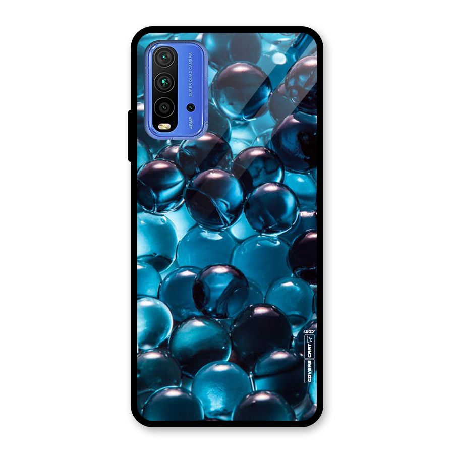 Blue Abstract Balls Glass Back Case for Redmi 9 Power
