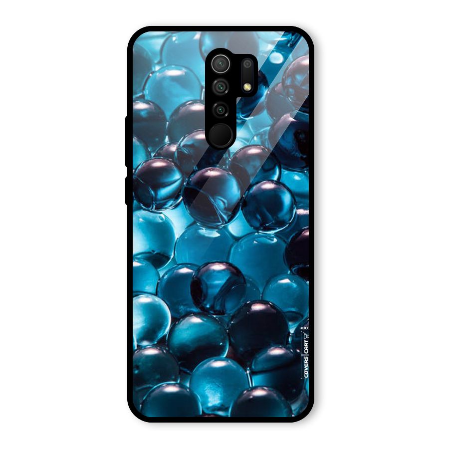 Blue Abstract Balls Glass Back Case for Redmi 9 Prime