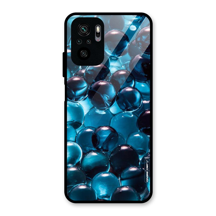 Blue Abstract Balls Glass Back Case for Redmi Note 10S