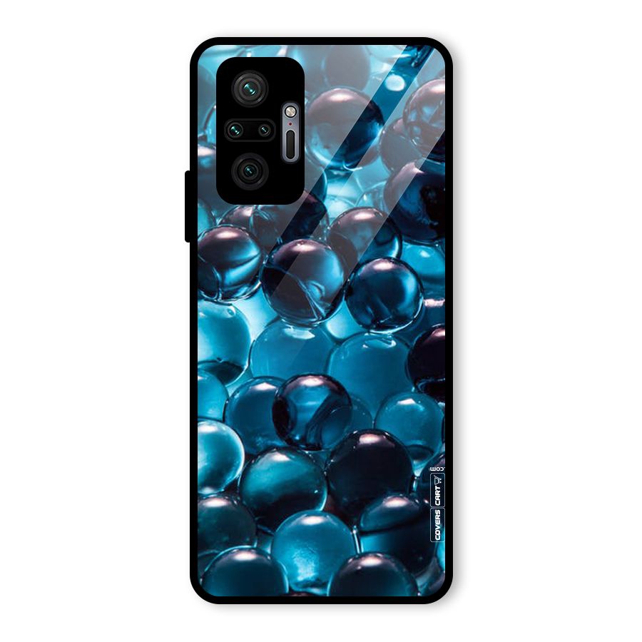 Blue Abstract Balls Glass Back Case for Redmi Note 10 Pro