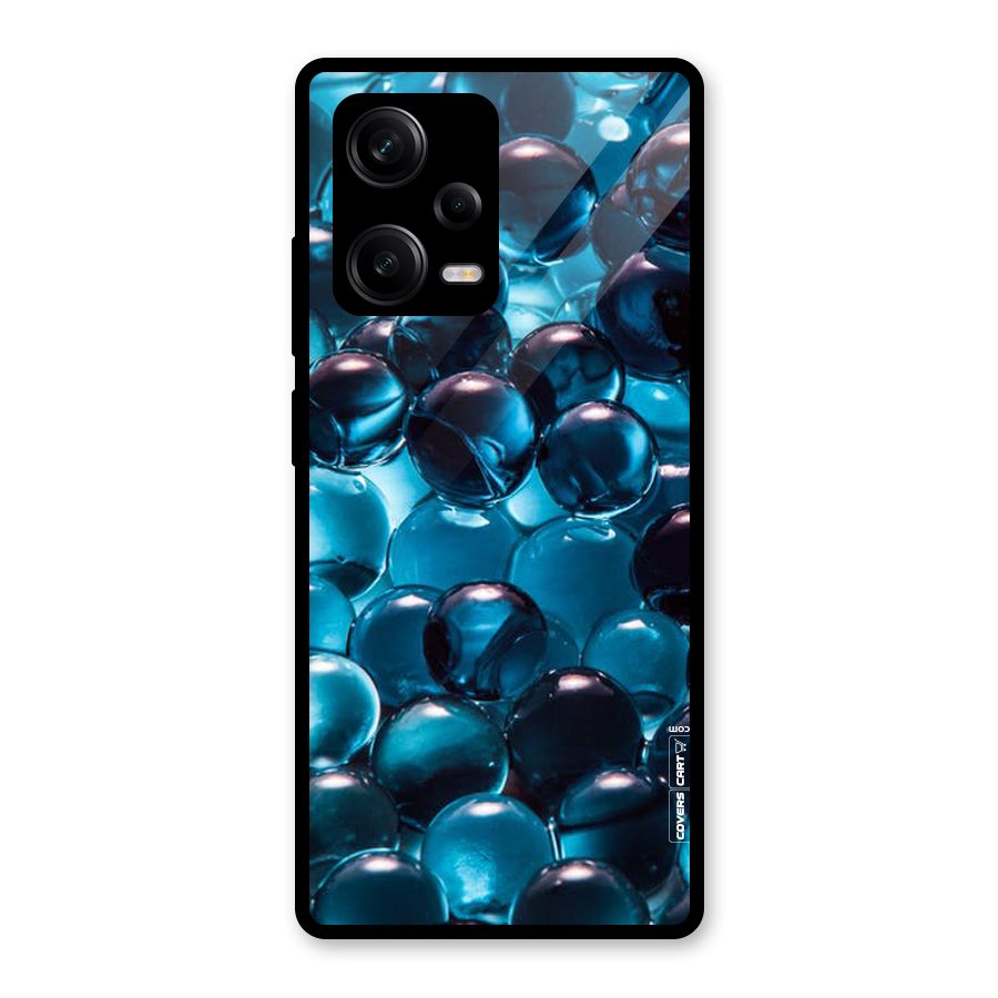 Blue Abstract Balls Glass Back Case for Redmi Note 12 Pro