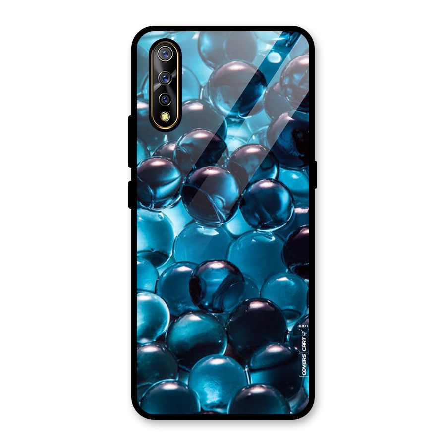 Blue Abstract Balls Glass Back Case for Vivo S1