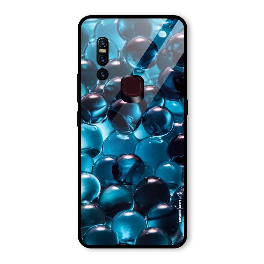 Blue Abstract Balls Glass Back Case for Vivo V15