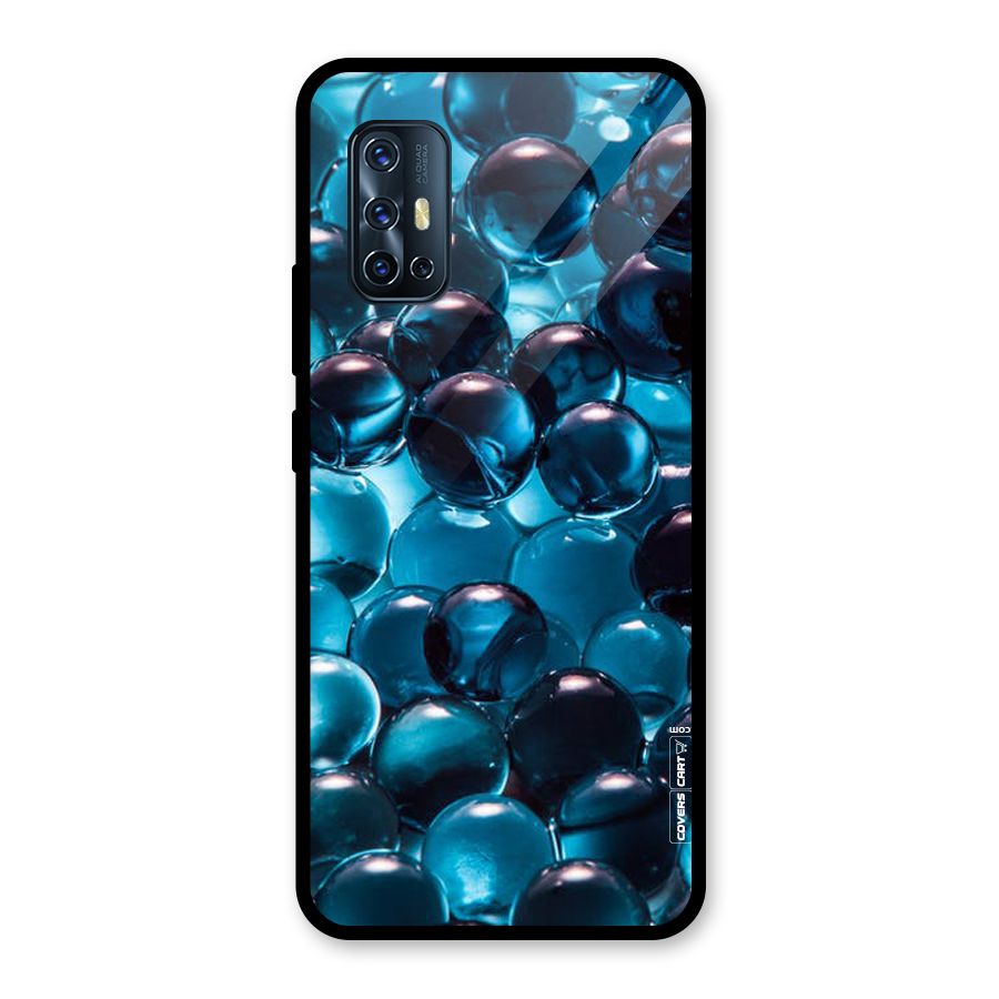 Blue Abstract Balls Glass Back Case for Vivo V17