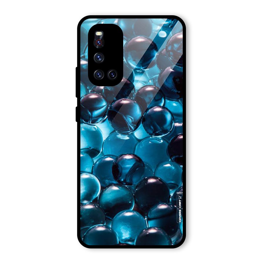Blue Abstract Balls Glass Back Case for Vivo V19