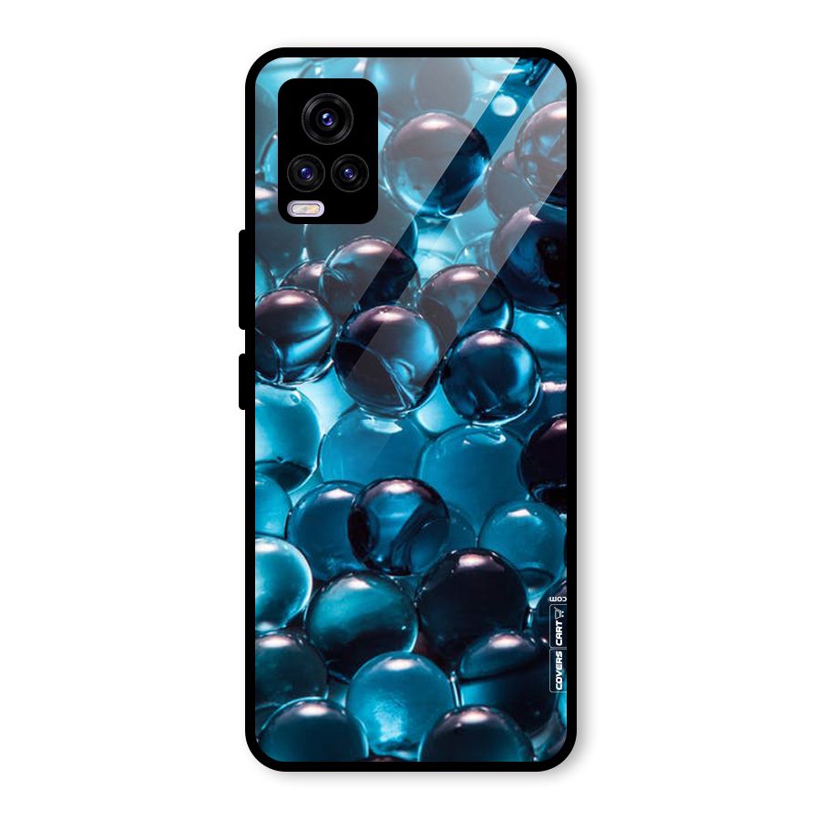 Blue Abstract Balls Glass Back Case for Vivo V20