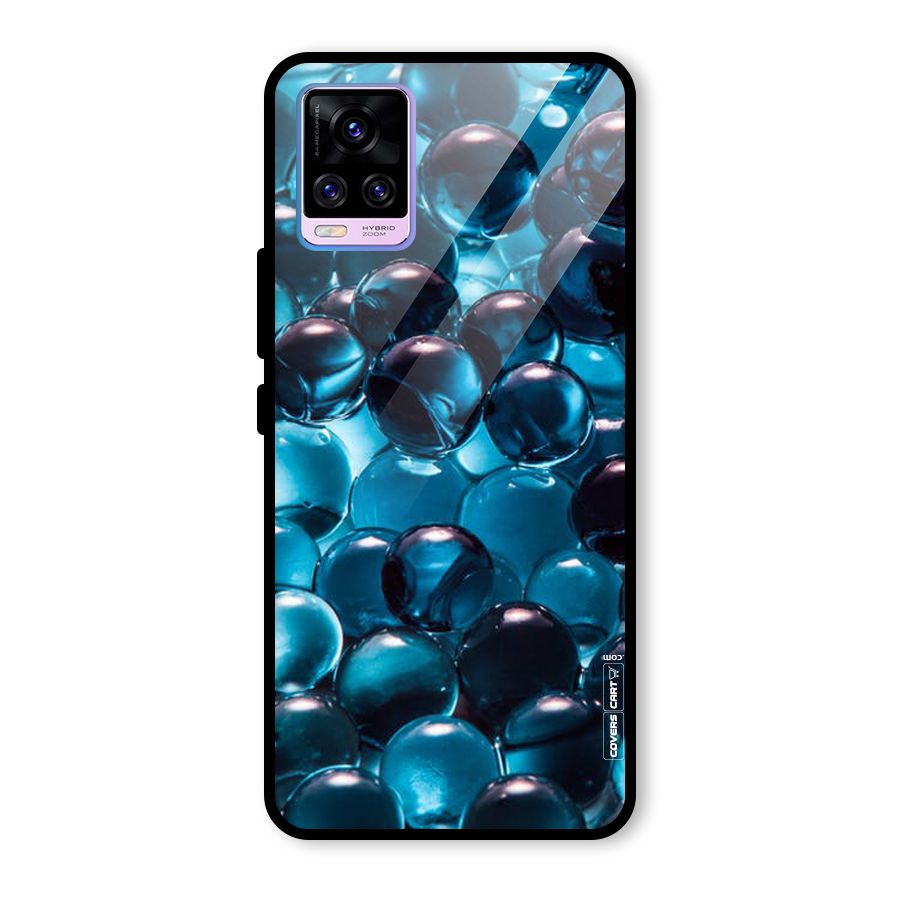 Blue Abstract Balls Glass Back Case for Vivo V20 Pro