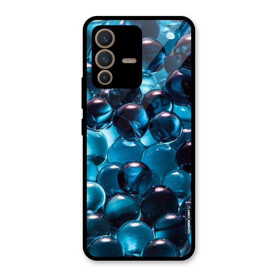 Blue Abstract Balls Glass Back Case for Vivo V23 5G