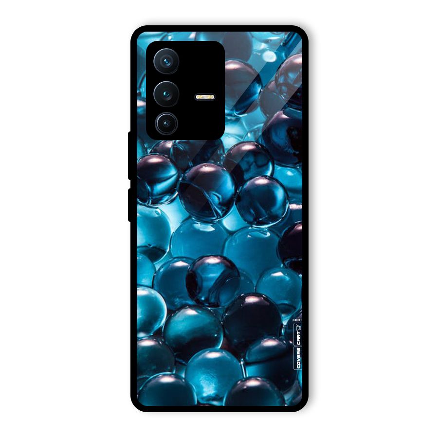 Blue Abstract Balls Glass Back Case for Vivo V23 Pro