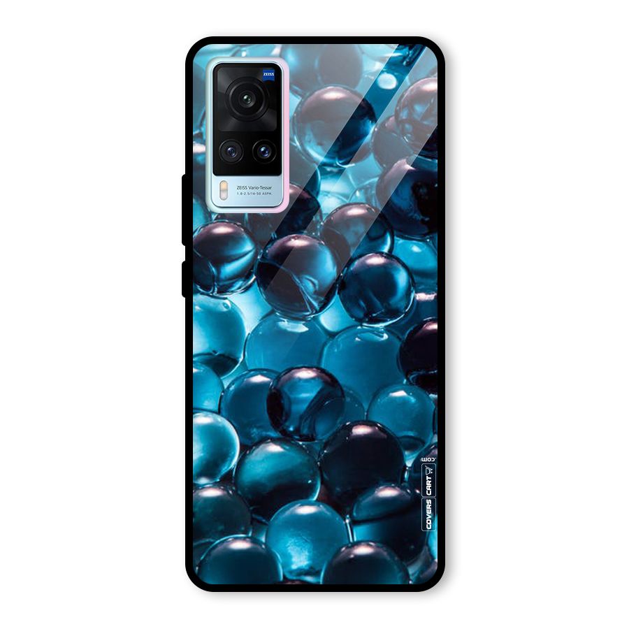 Blue Abstract Balls Glass Back Case for Vivo X60
