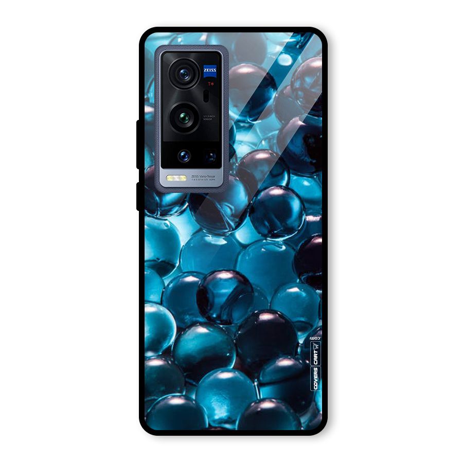 Blue Abstract Balls Glass Back Case for Vivo X60 Pro Plus