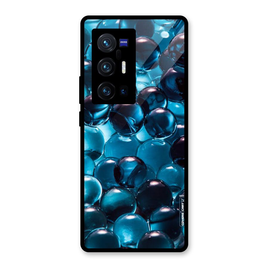 Blue Abstract Balls Glass Back Case for Vivo X70 Pro Plus