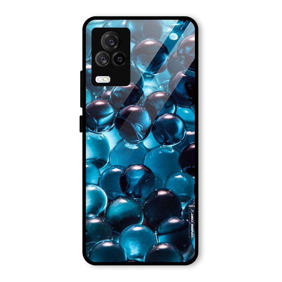 Blue Abstract Balls Glass Back Case for Vivo iQOO 7 Legend 5G