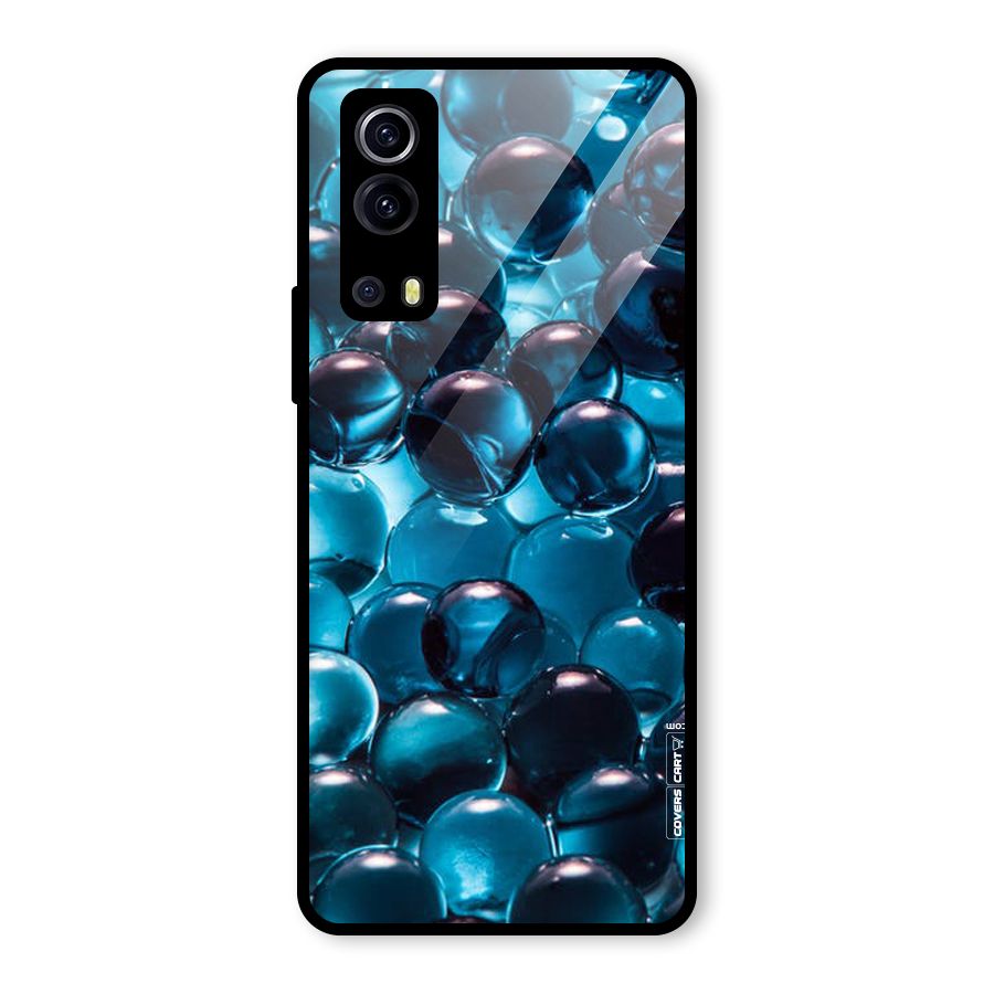 Blue Abstract Balls Glass Back Case for Vivo iQOO Z3