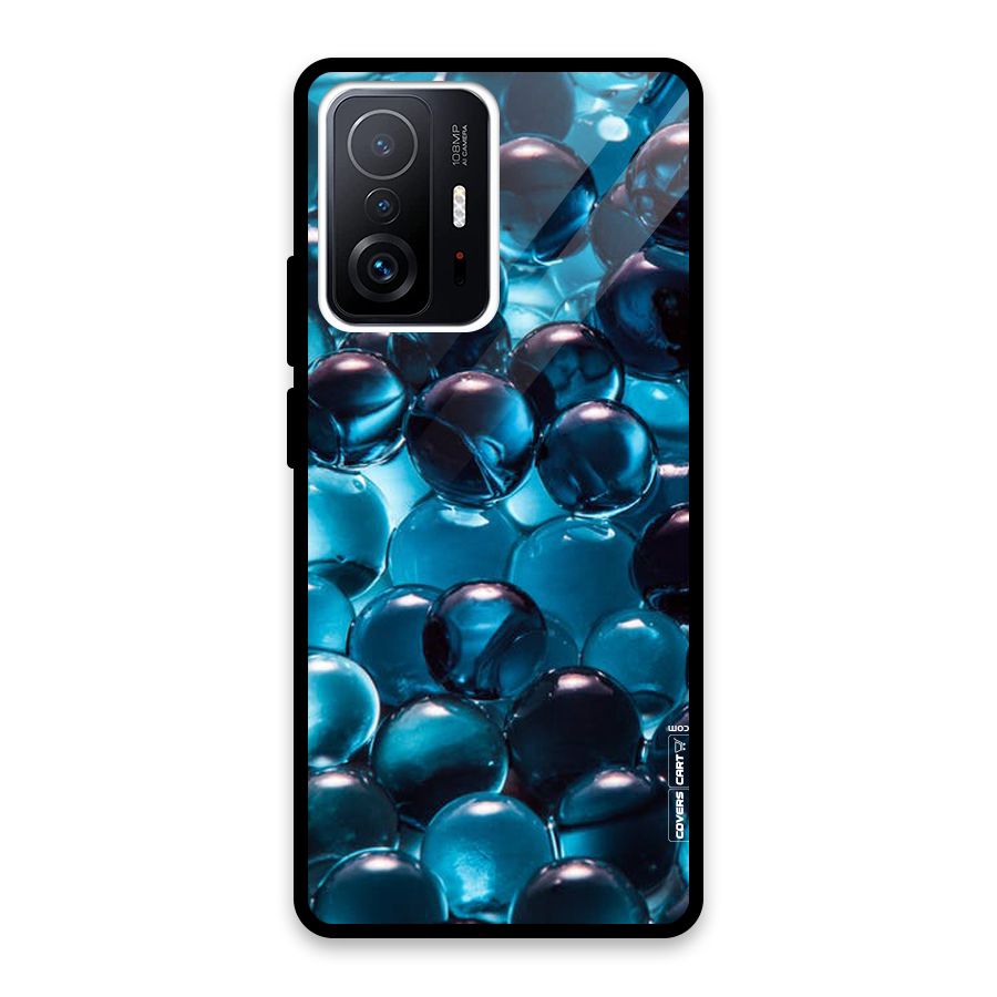 Blue Abstract Balls Glass Back Case for Xiaomi 11T Pro