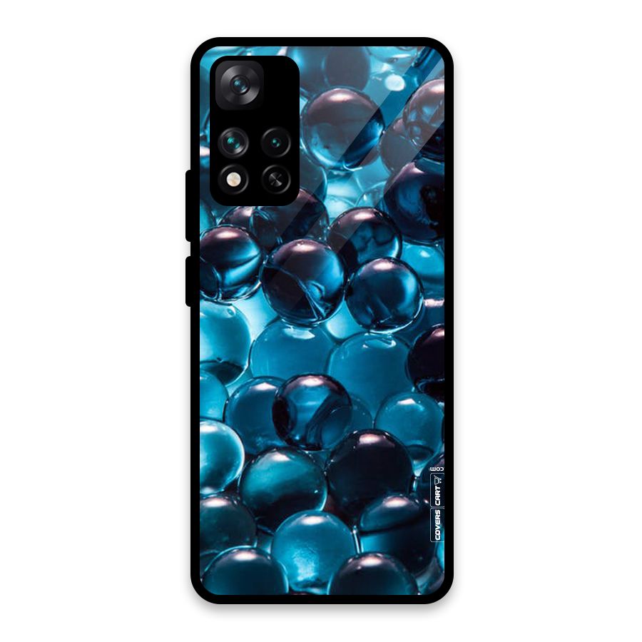 Blue Abstract Balls Glass Back Case for Xiaomi 11i HyperCharge 5G
