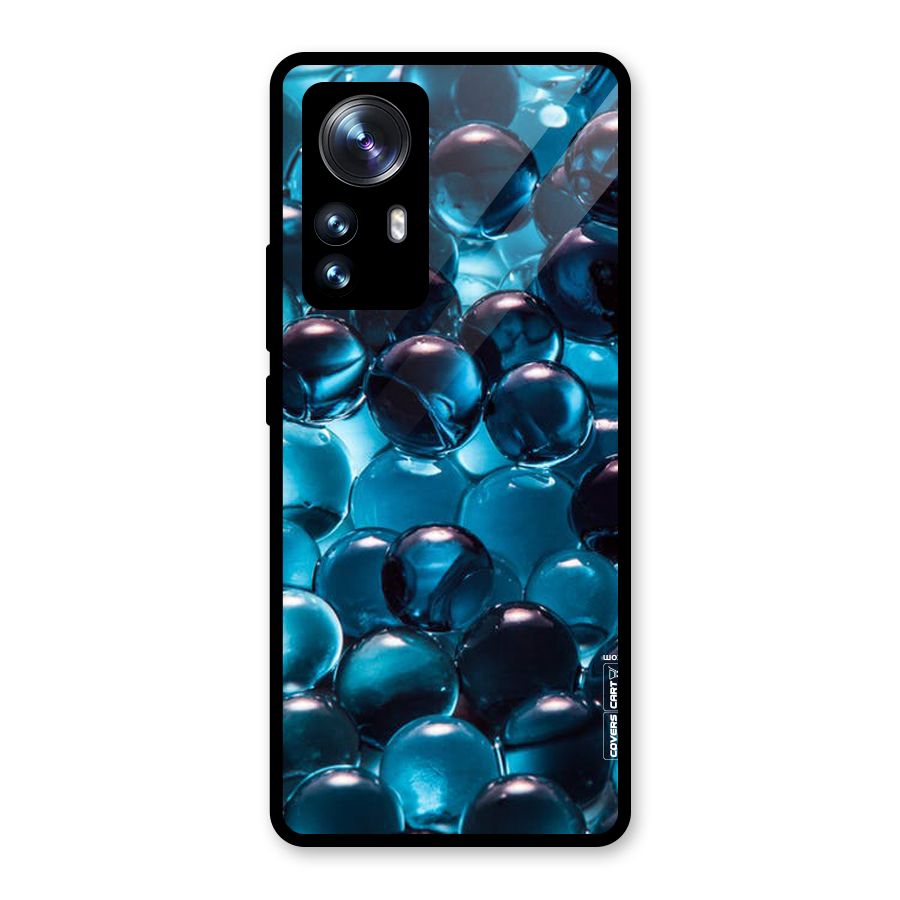 Blue Abstract Balls Glass Back Case for Xiaomi 12 Pro
