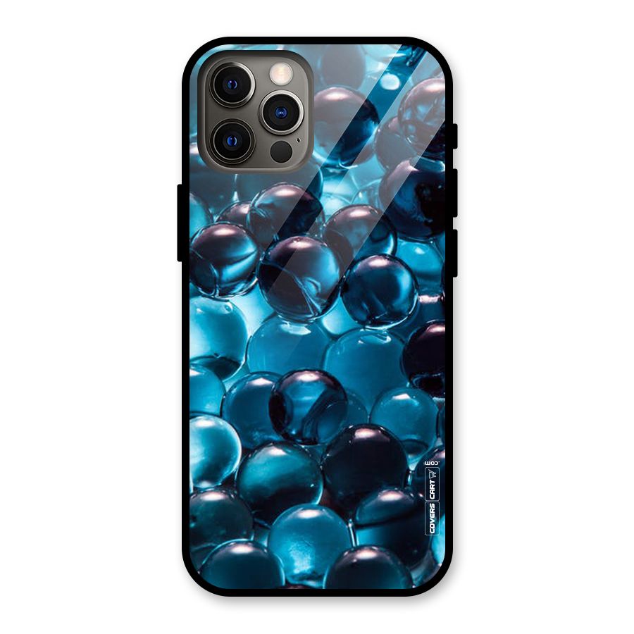 Blue Abstract Balls Glass Back Case for iPhone 12 Pro