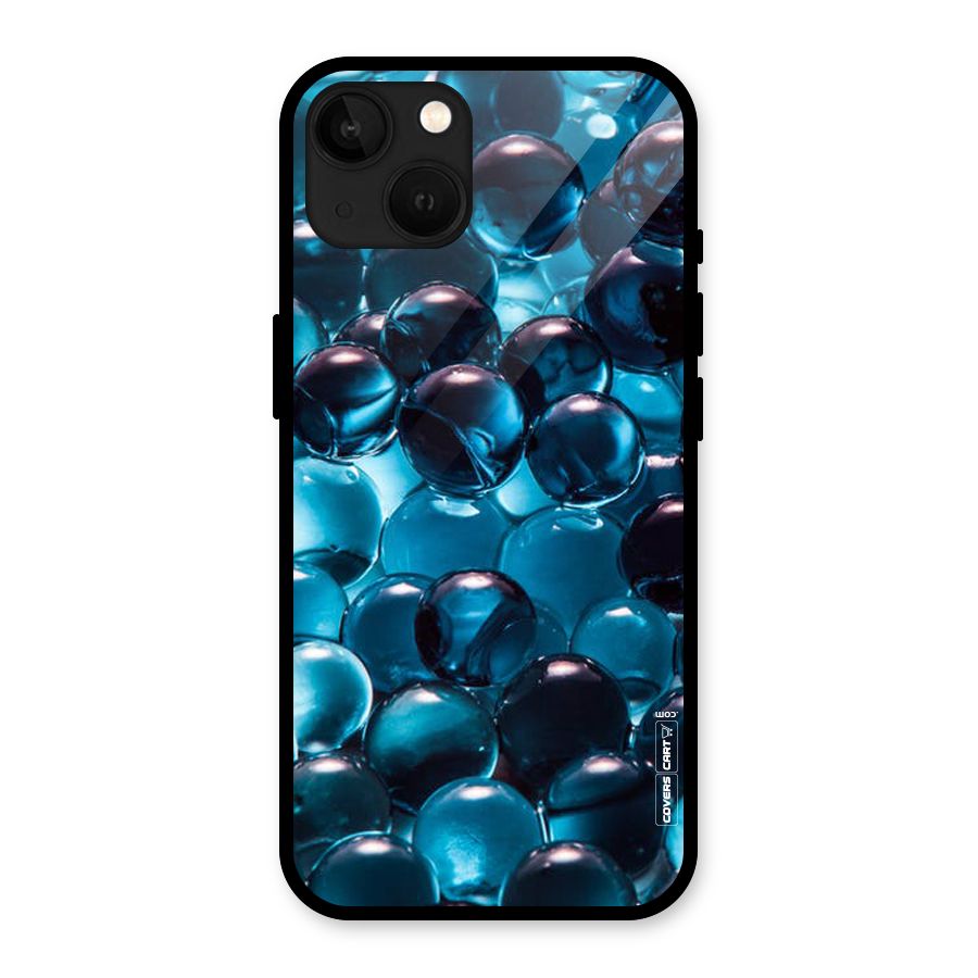 Blue Abstract Balls Glass Back Case for iPhone 13