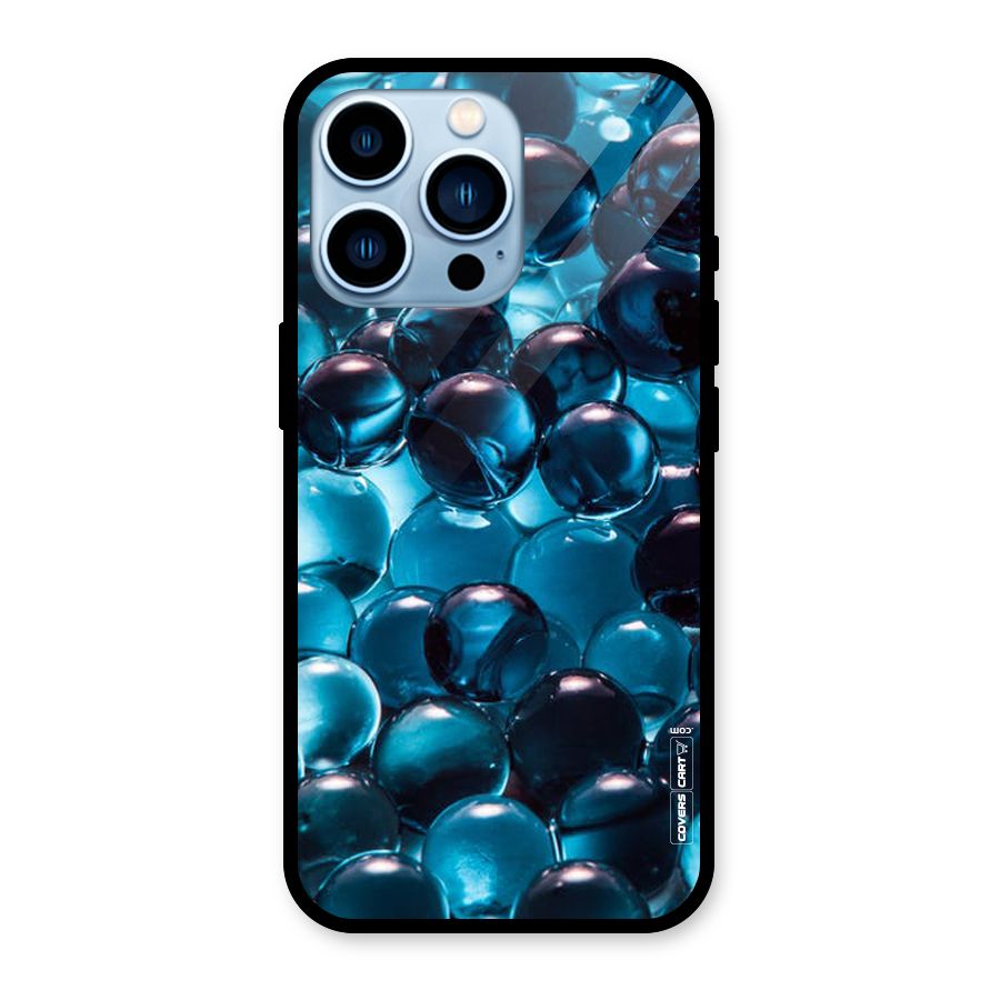 Blue Abstract Balls Glass Back Case for iPhone 13 Pro