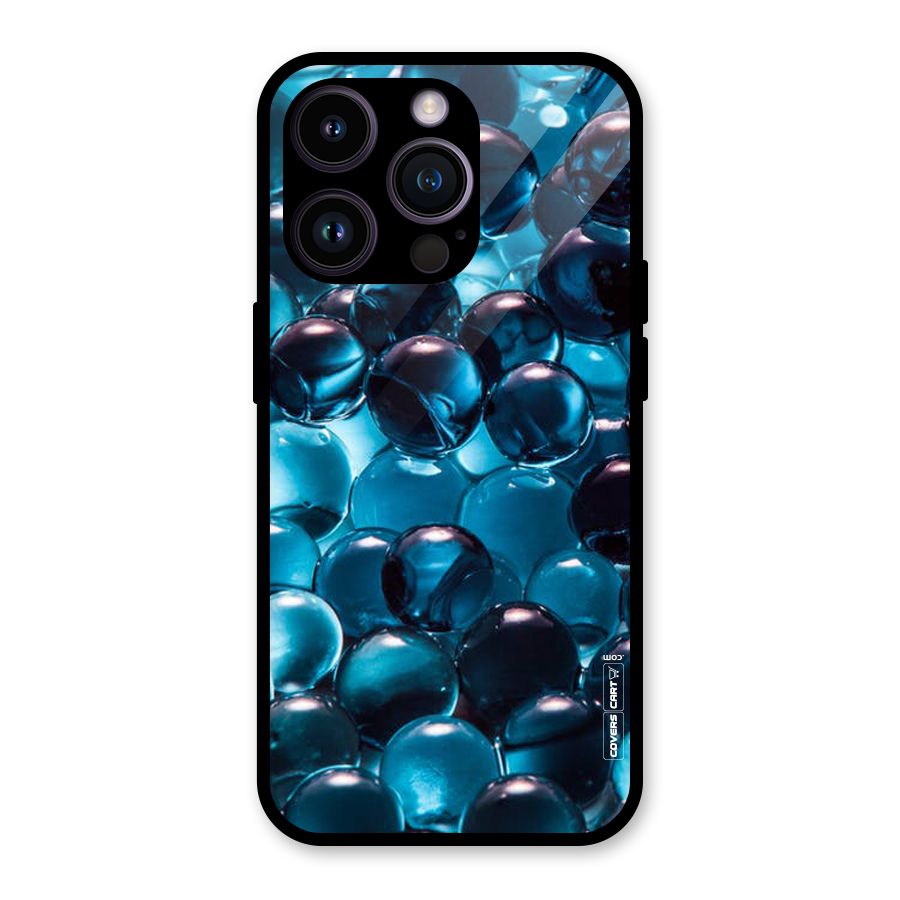 Blue Abstract Balls Glass Back Case for iPhone 14 Pro