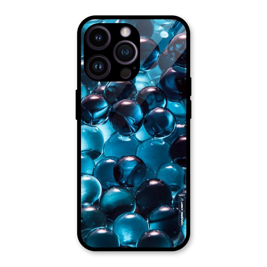 Blue Abstract Balls Glass Back Case for iPhone 14 Pro Max