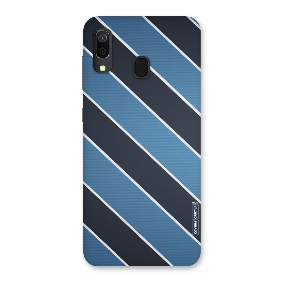 Blue Black Stripes Back Case for Galaxy A20
