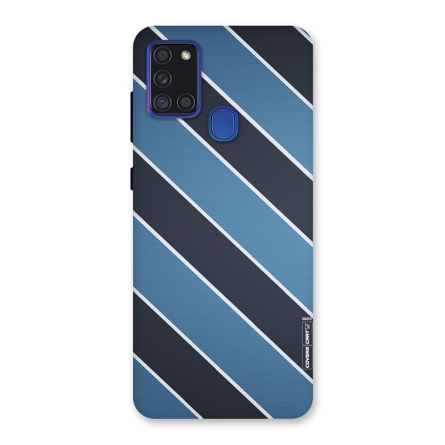 Blue Black Stripes Back Case for Galaxy A21s