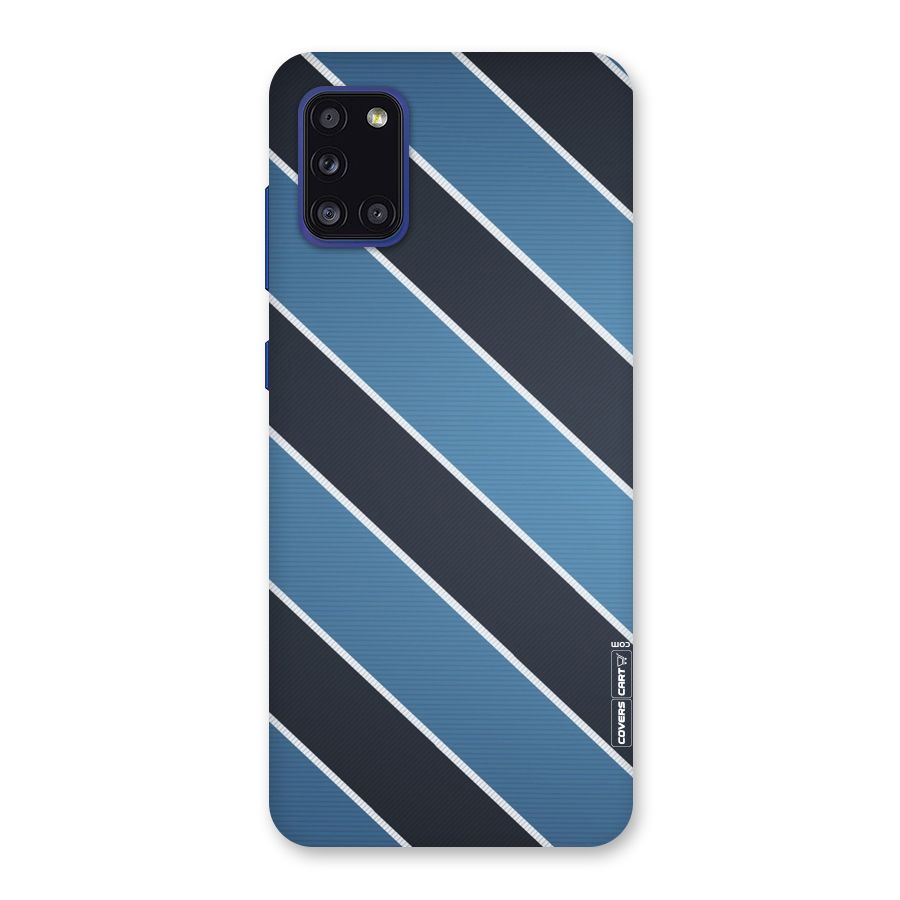 Blue Black Stripes Back Case for Galaxy A31