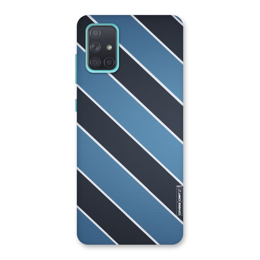 Blue Black Stripes Back Case for Galaxy A71