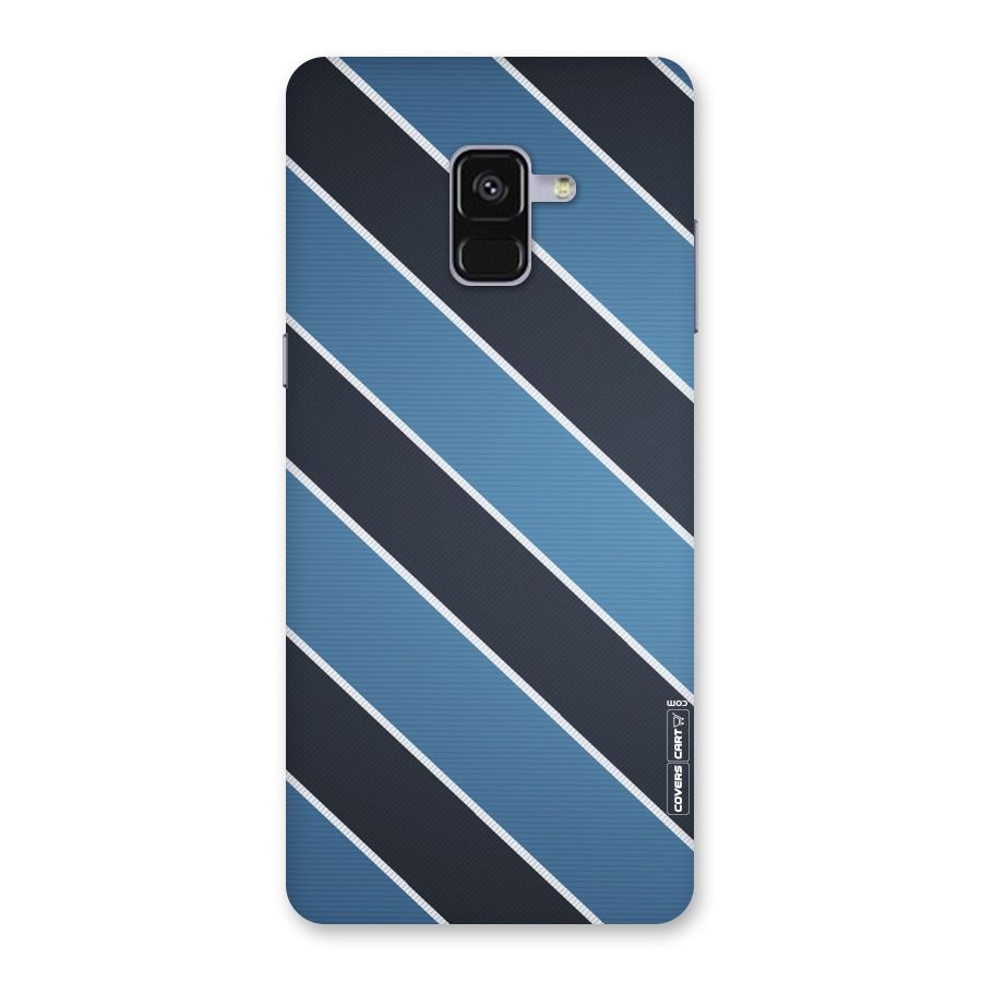 Blue Black Stripes Back Case for Galaxy A8 Plus
