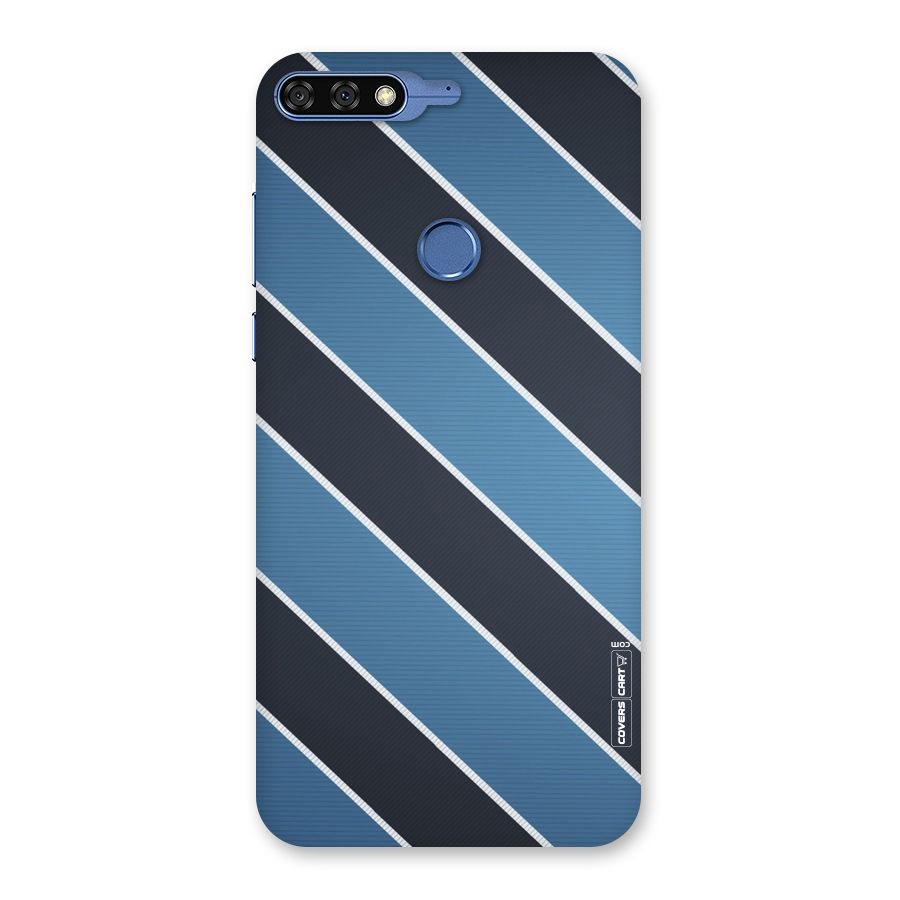 Blue Black Stripes Back Case for Honor 7C