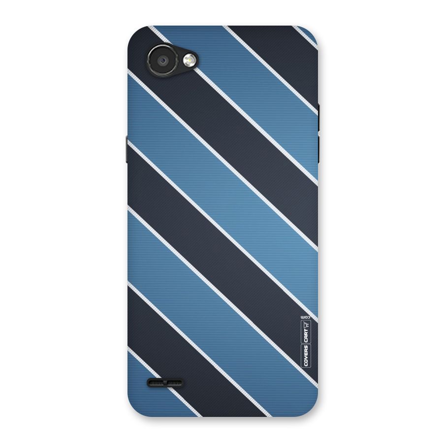 Blue Black Stripes Back Case for LG Q6