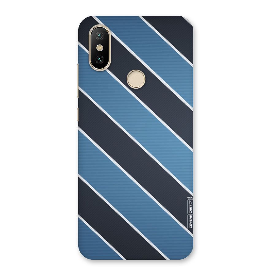 Blue Black Stripes Back Case for Mi A2