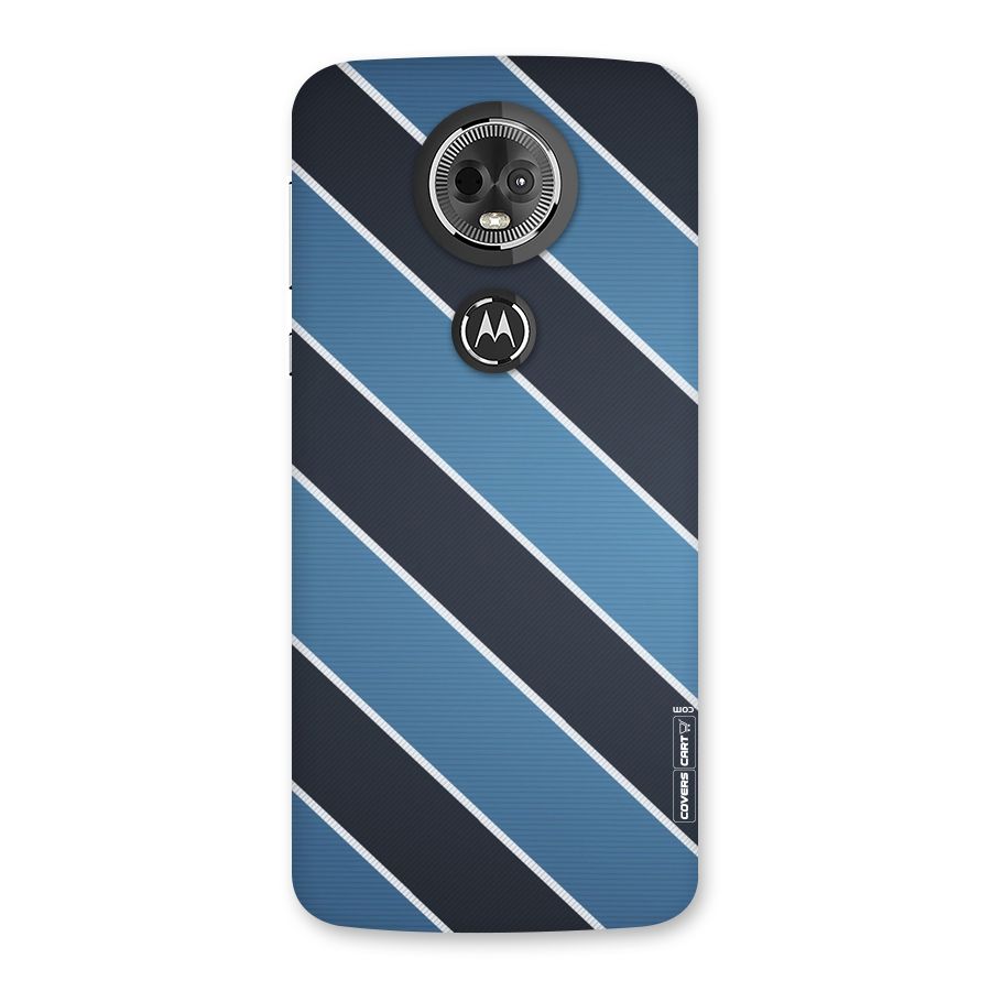 Blue Black Stripes Back Case for Moto E5 Plus