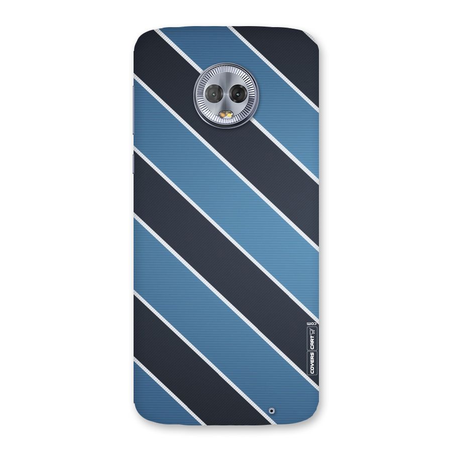 Blue Black Stripes Back Case for Moto G6 Plus