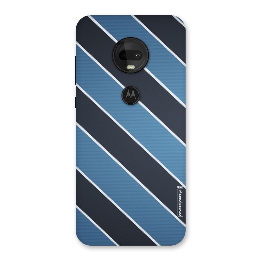 Blue Black Stripes Back Case for Moto G7
